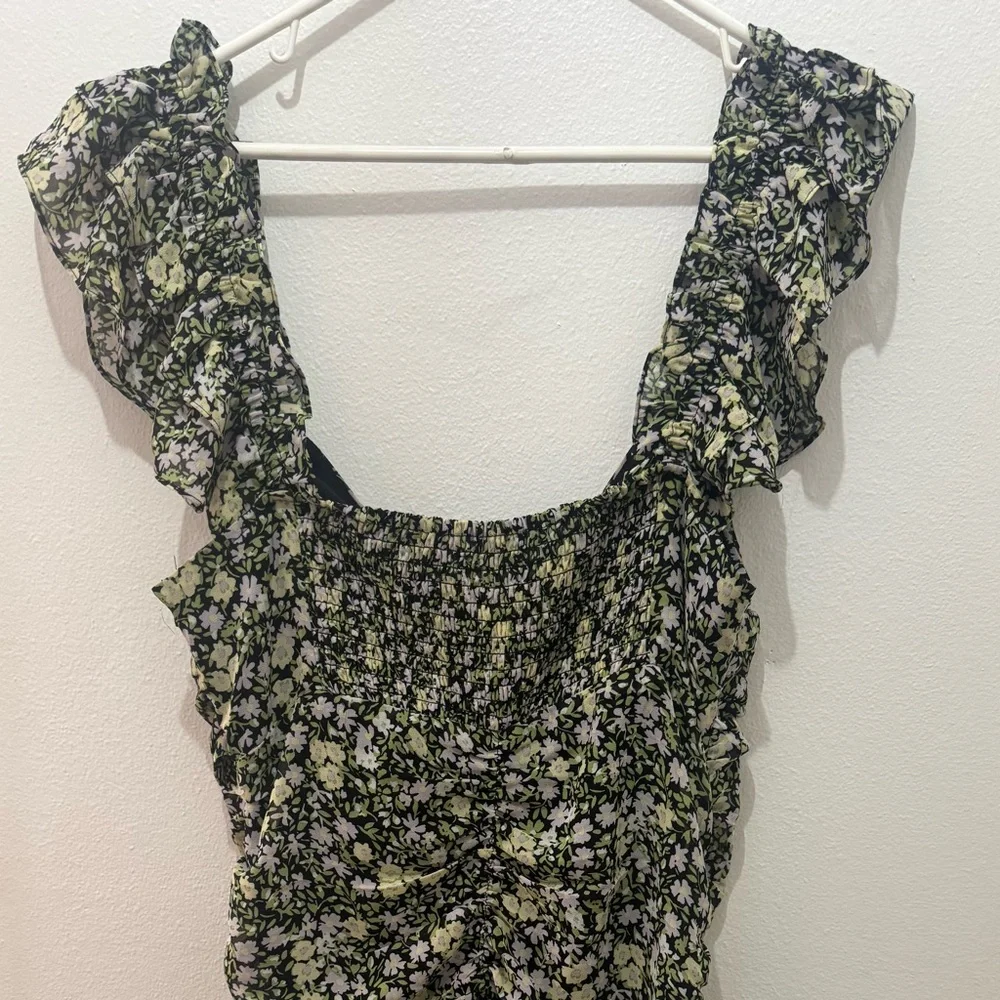 NWOT Astr Green Floral Mini Dress - Picture 7 of 9